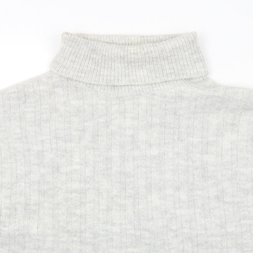 George Womens Grey Roll Neck  Acrylic Pullover Jumper Size M