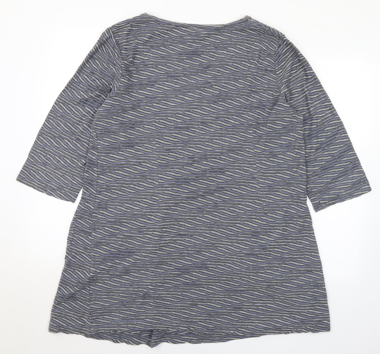 Adini Womens Grey  Cotton Tunic T-Shirt Size XL V-Neck