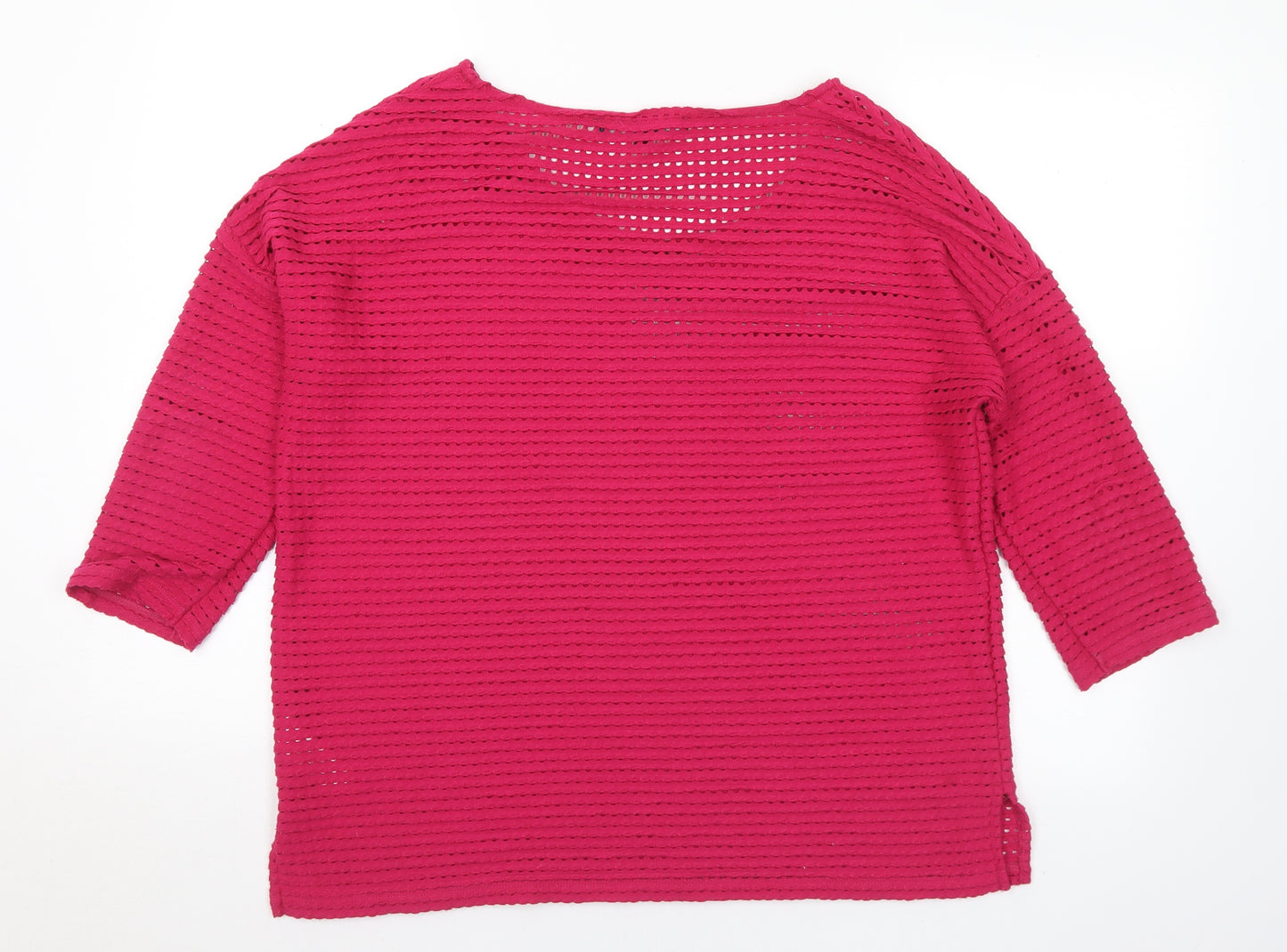 French Connection Womens Pink Round Neck  Polyester Pullover Jumper Size M
