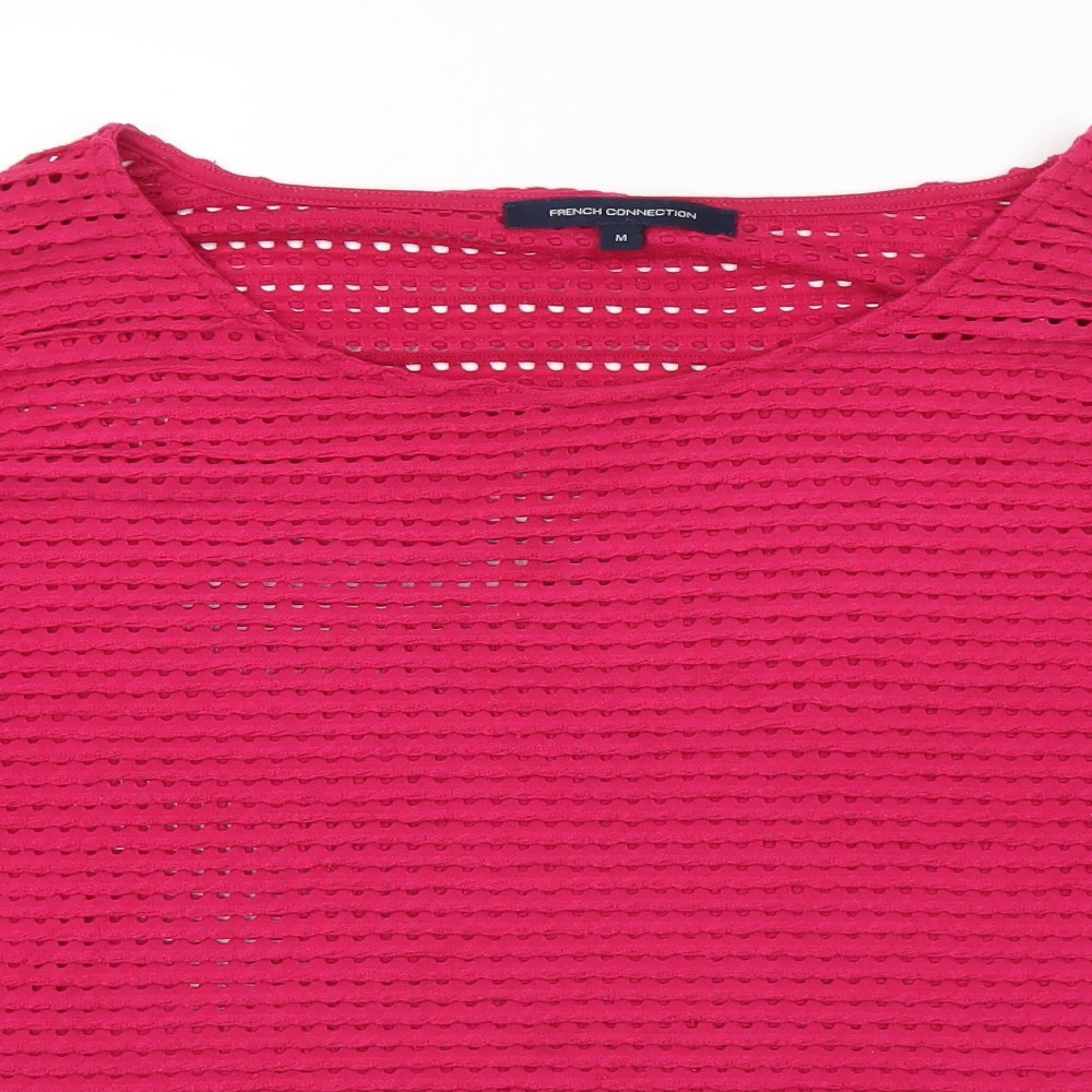French Connection Womens Pink Round Neck  Polyester Pullover Jumper Size M