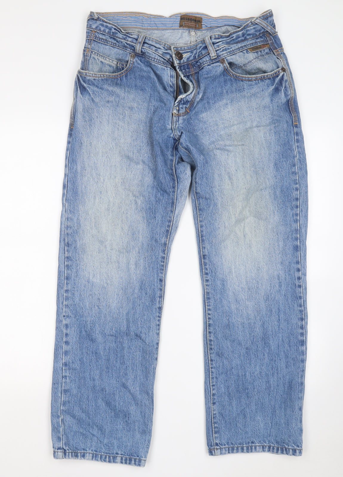 Mish Mash Mens Blue  Cotton Straight Jeans Size 34 in L30 in Regular