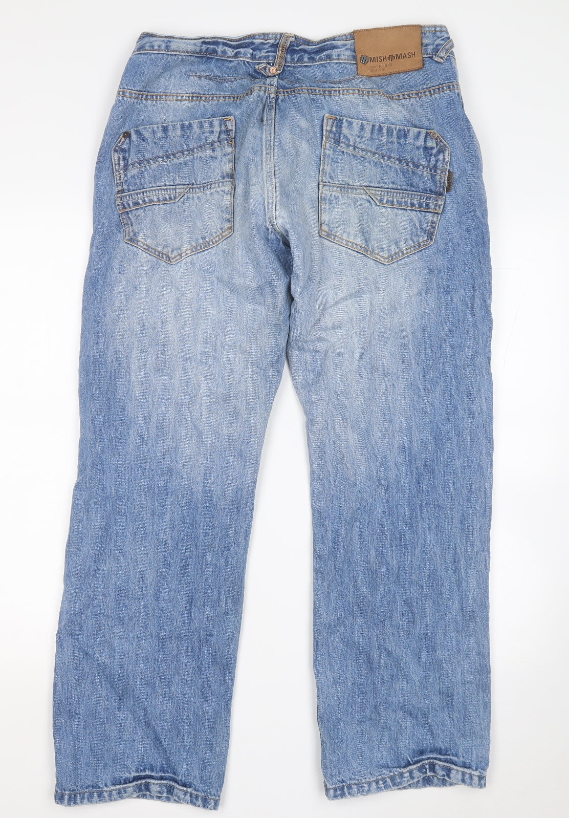 Mish Mash Mens Blue  Cotton Straight Jeans Size 34 in L30 in Regular