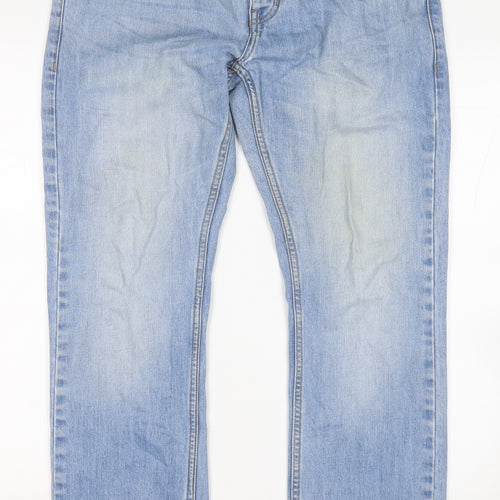 Lee Cooper Mens Blue  Cotton Straight Jeans Size 34 in L30 in Regular