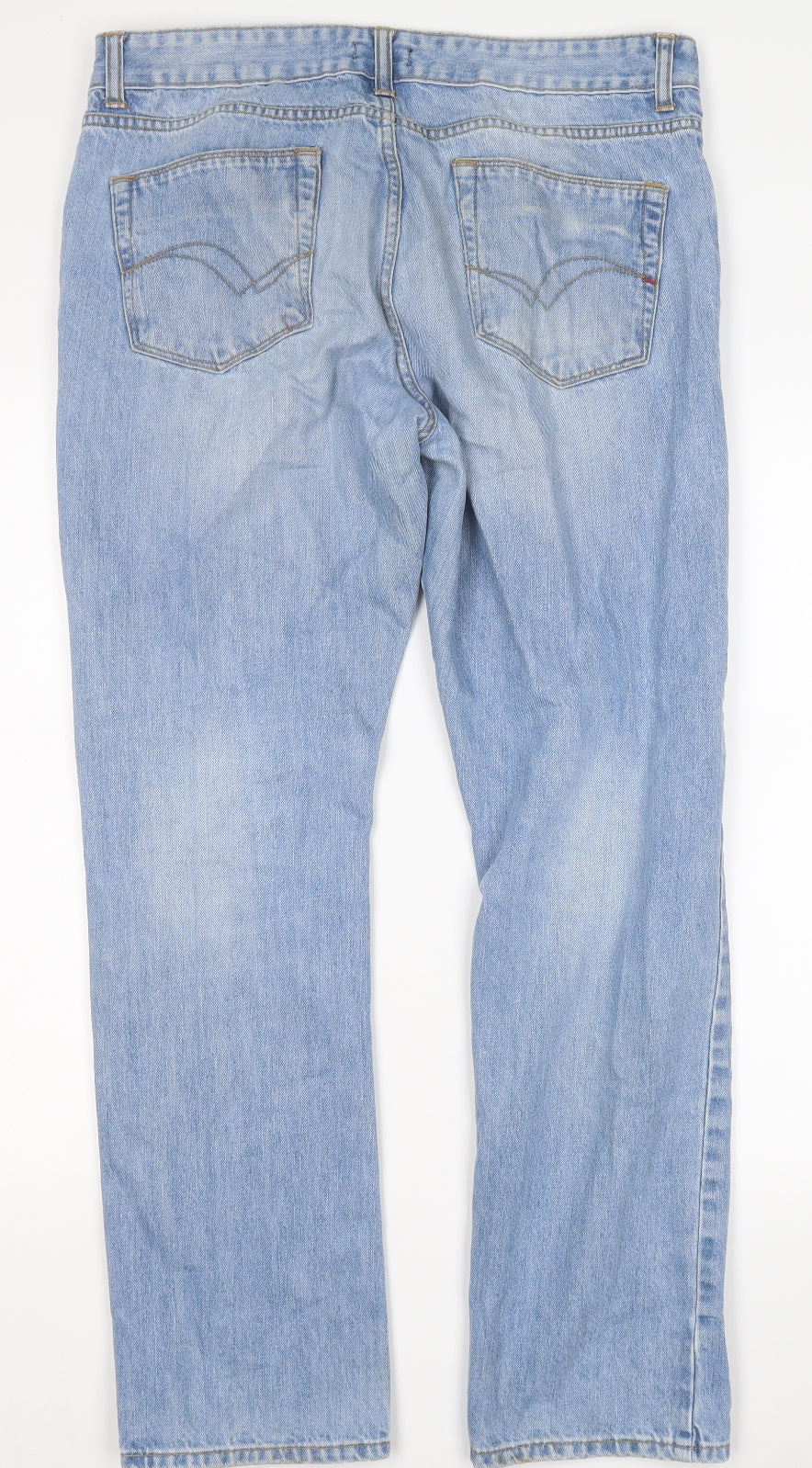 Lee Cooper Mens Blue  Cotton Straight Jeans Size 34 in L30 in Regular