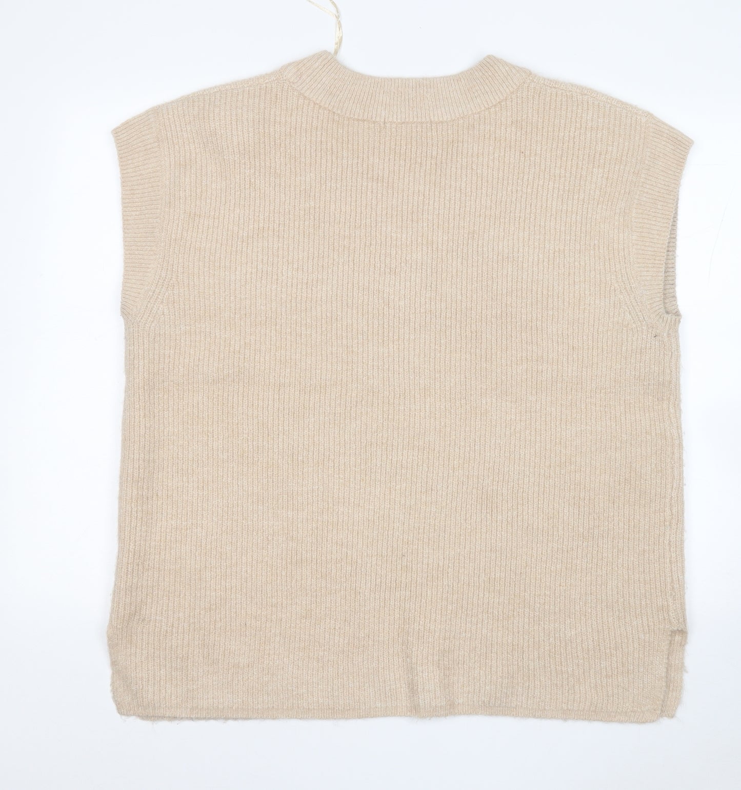 Dunnes Stores Womens Beige V-Neck  Acrylic Vest Jumper Size L