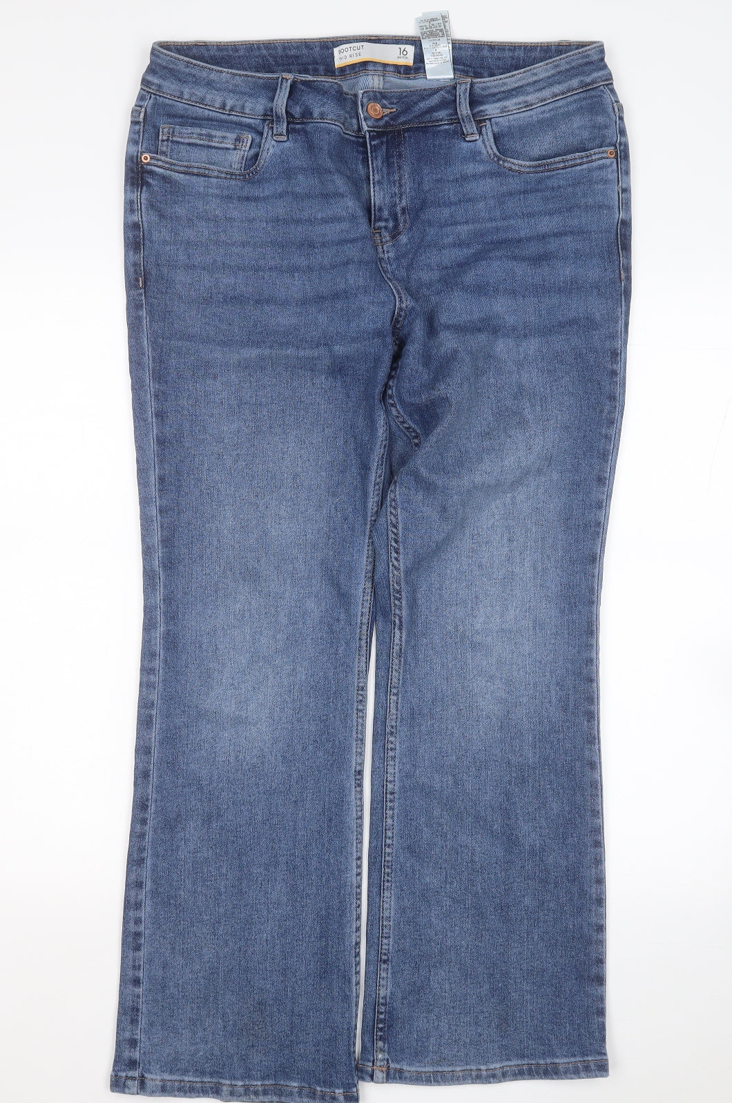 NEXT Womens Blue  Cotton Bootcut Jeans Size 16 L27 in Regular