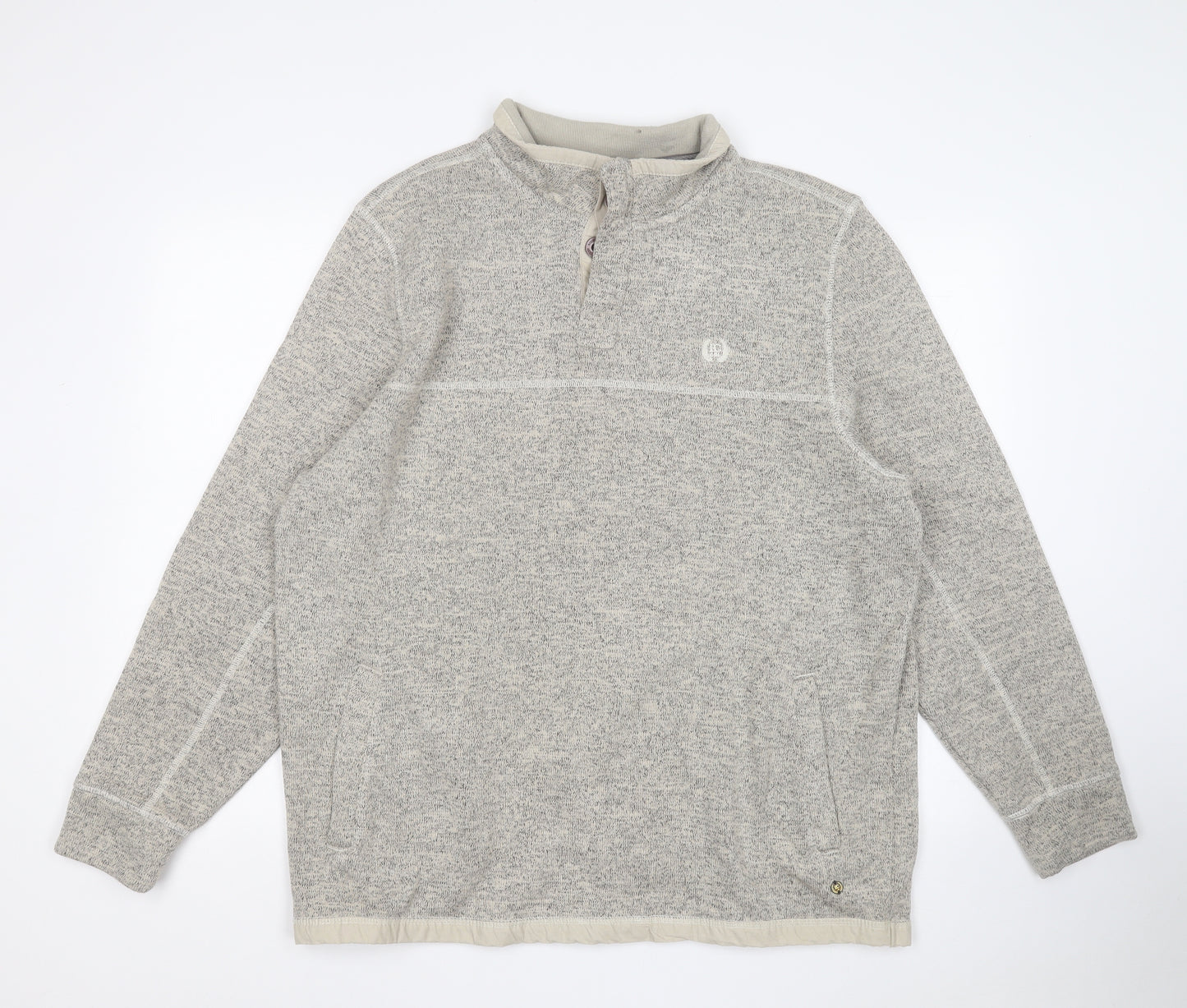 George Mens Grey High Neck  Polyester Pullover Jumper Size 2XL