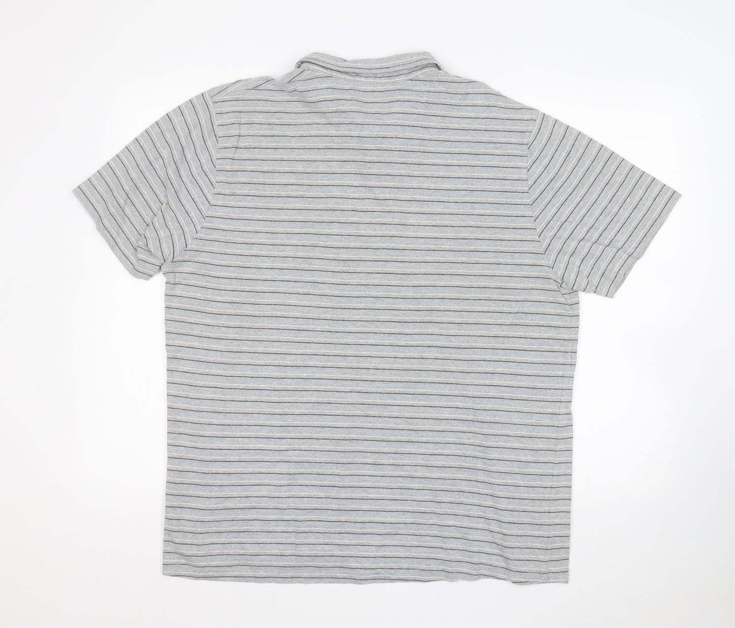 common people Mens Grey Striped Cotton  Polo Size XL Collared