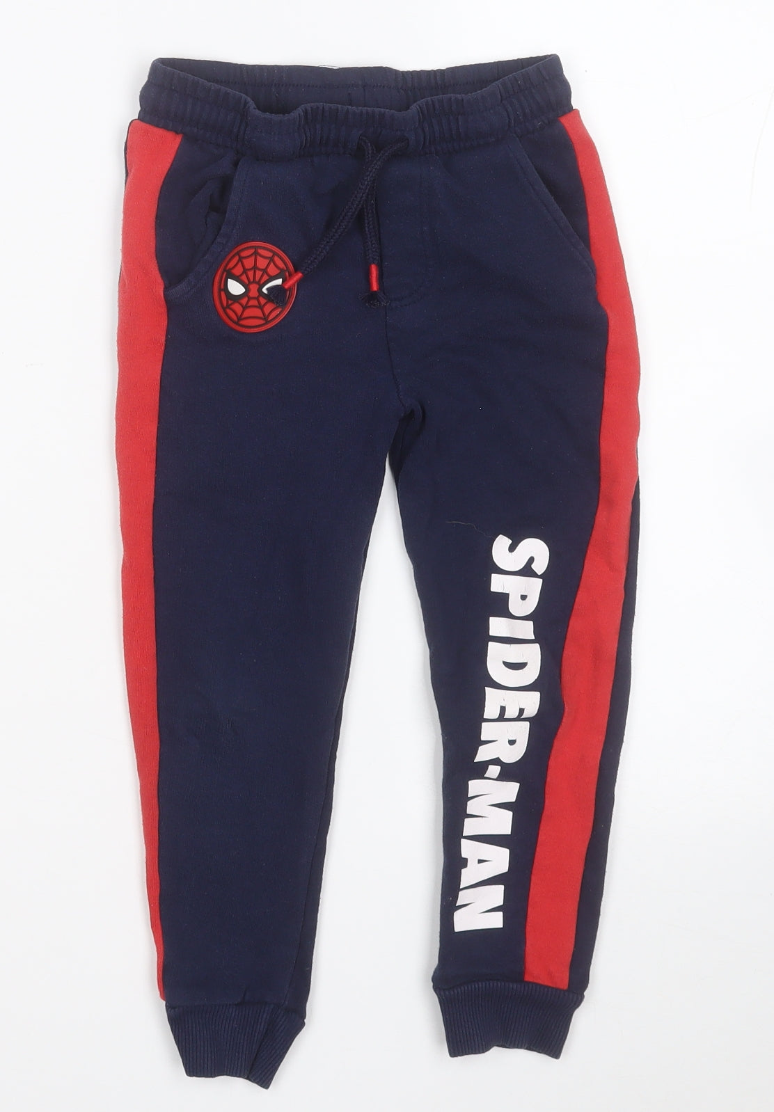 F&F Boys Blue  Cotton Jogger Trousers Size 5-6 Years  Regular  - Spiderman