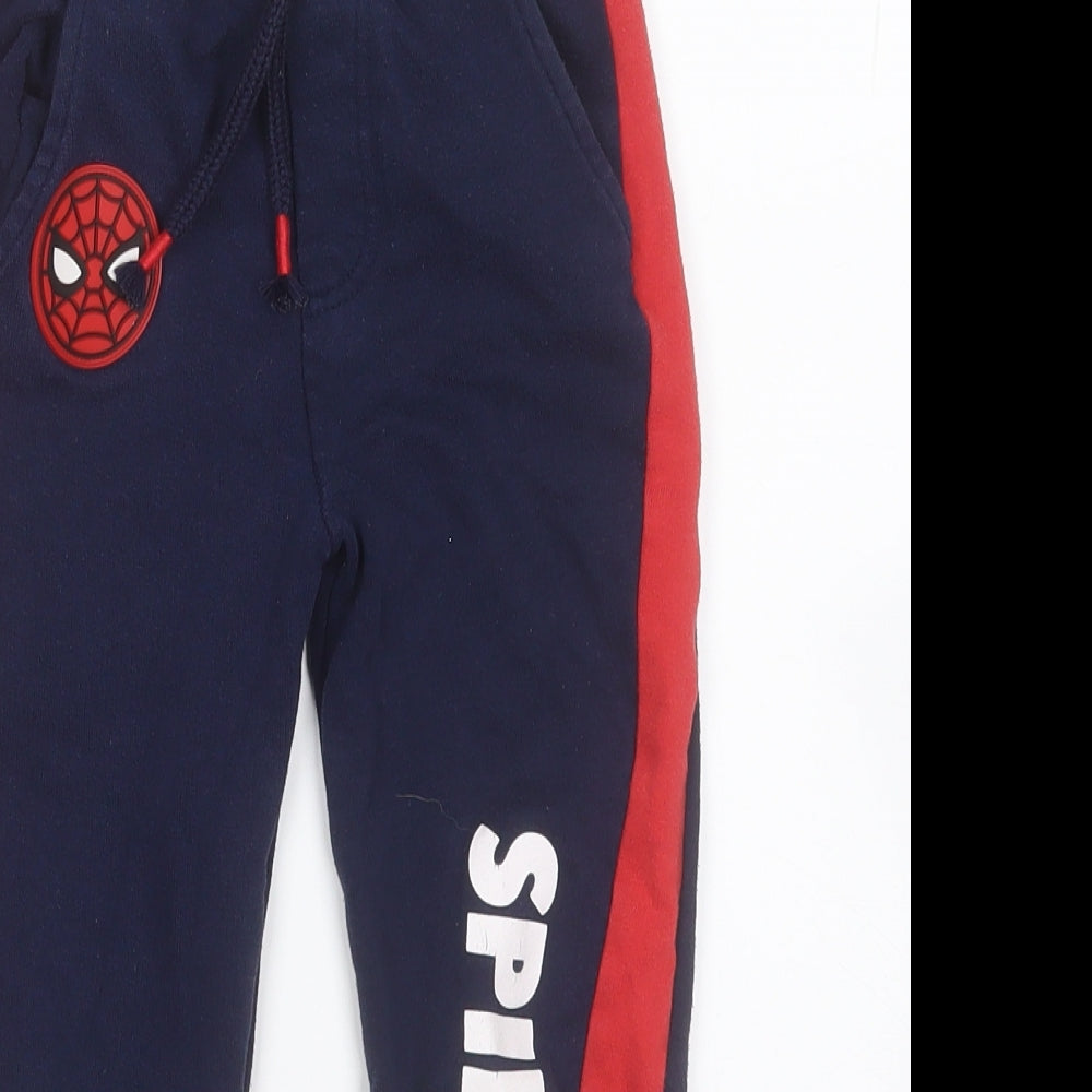 F&F Boys Blue  Cotton Jogger Trousers Size 5-6 Years  Regular  - Spiderman