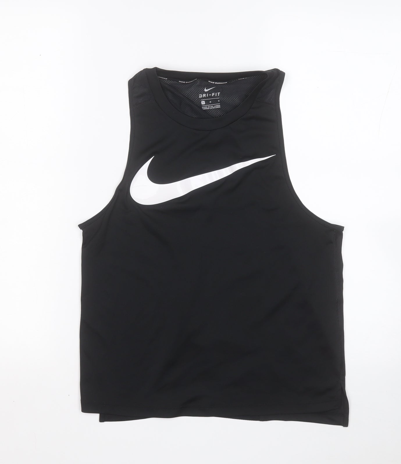 Nike Womens Black  Polyester Basic Tank Size M Round Neck