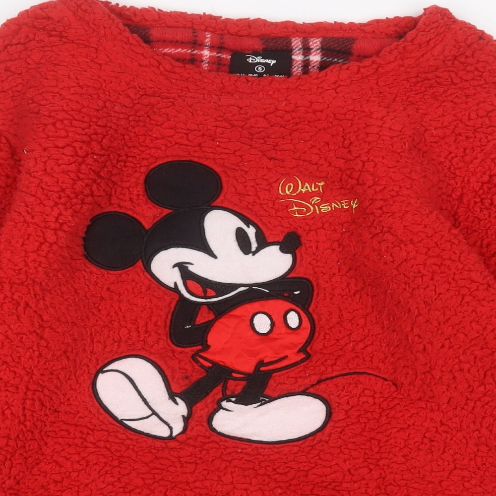 Primark Womens Red  Polyester Pullover Sweatshirt Size 10   - Mickey Mouse