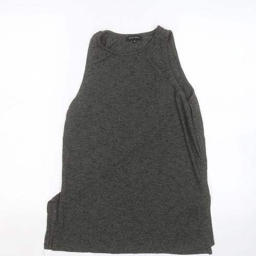 New Look Womens Green  Polyester Basic Tank Size 10 Round Neck