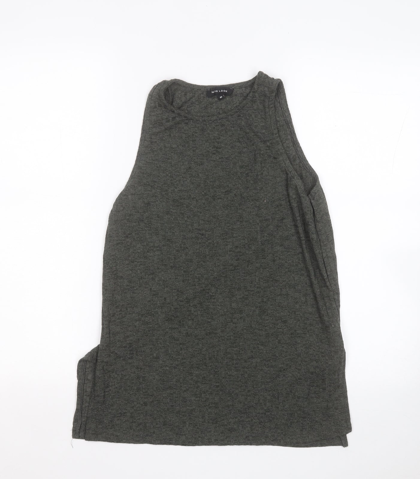 New Look Womens Green  Polyester Basic Tank Size 10 Round Neck