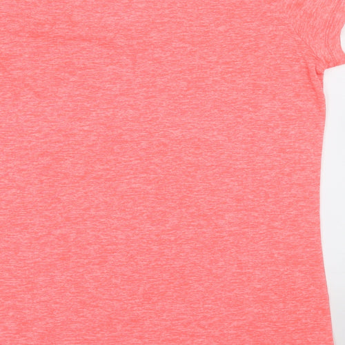 Under armour Womens Orange  Polyester Basic T-Shirt Size S V-Neck