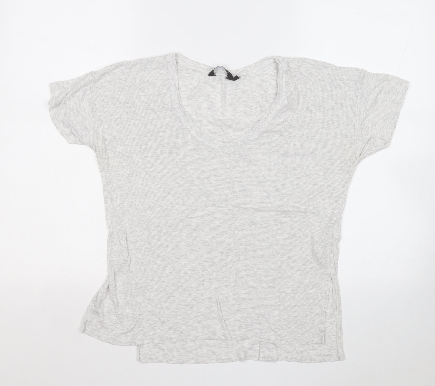 New Look Womens Grey  Viscose Basic T-Shirt Size 10 Round Neck