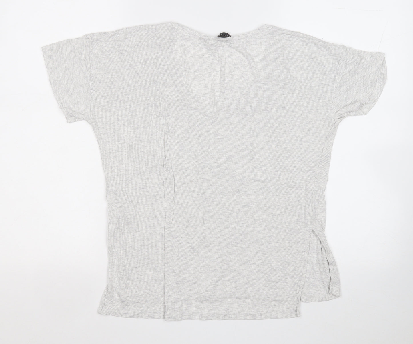 New Look Womens Grey  Viscose Basic T-Shirt Size 10 Round Neck