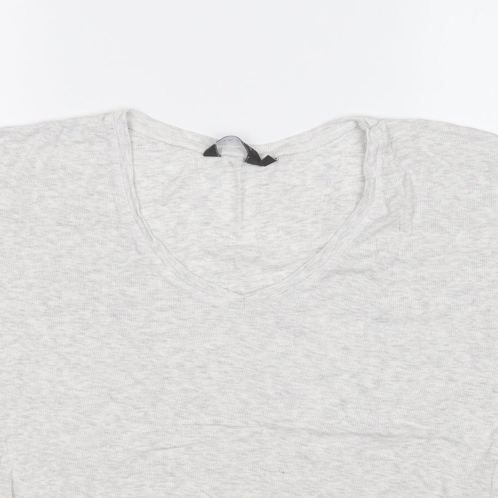 New Look Womens Grey  Viscose Basic T-Shirt Size 10 Round Neck