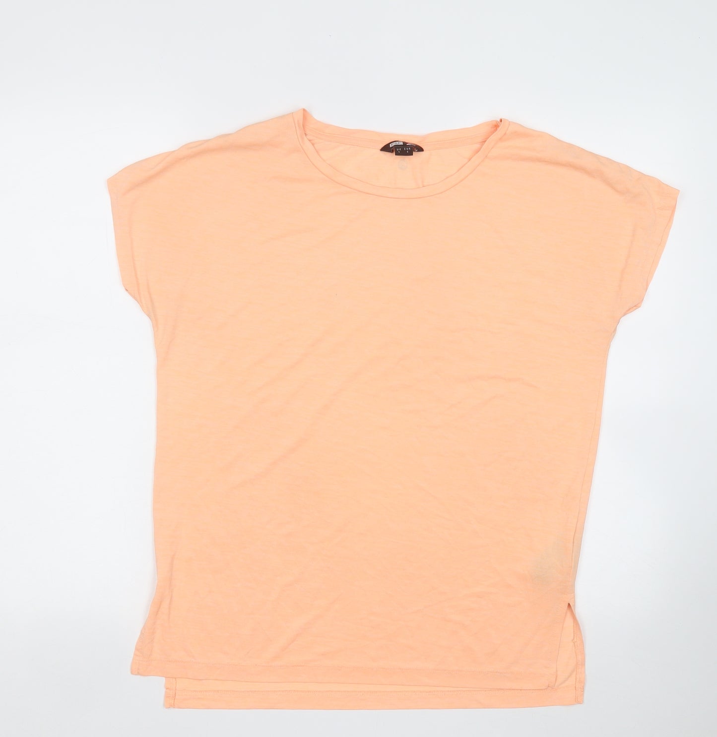 F&F Womens Orange  Polyester Basic T-Shirt Size S Round Neck