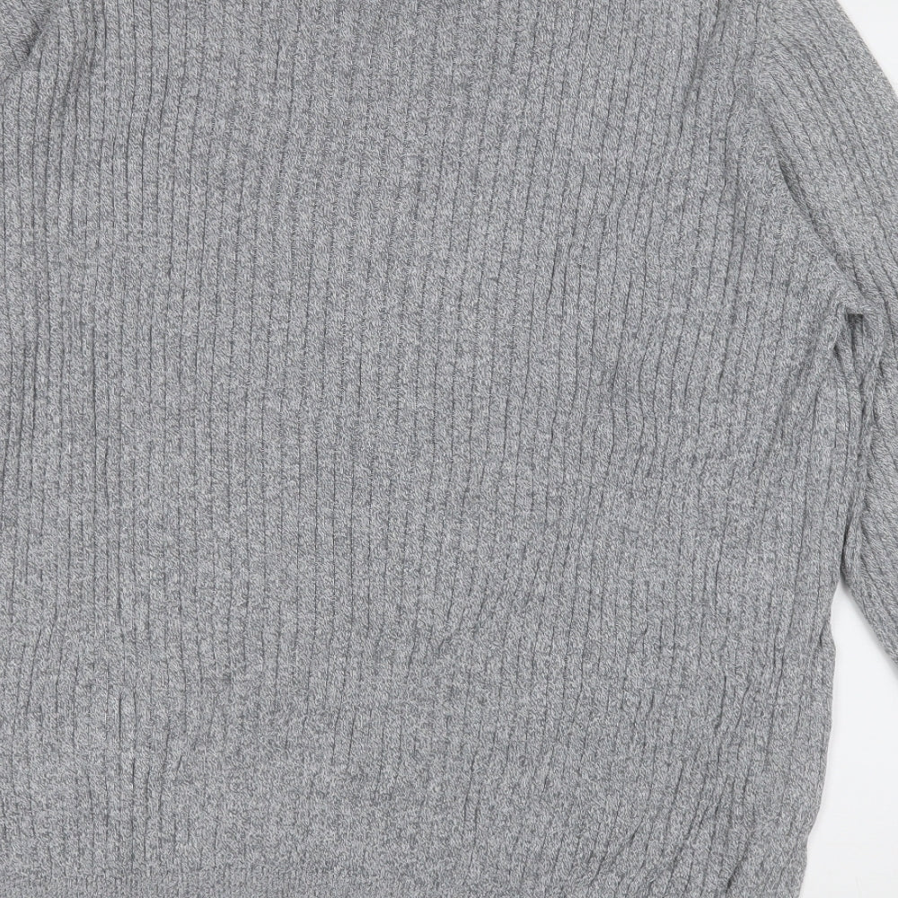 George Mens Grey Round Neck  Cotton Pullover Jumper Size 2XL