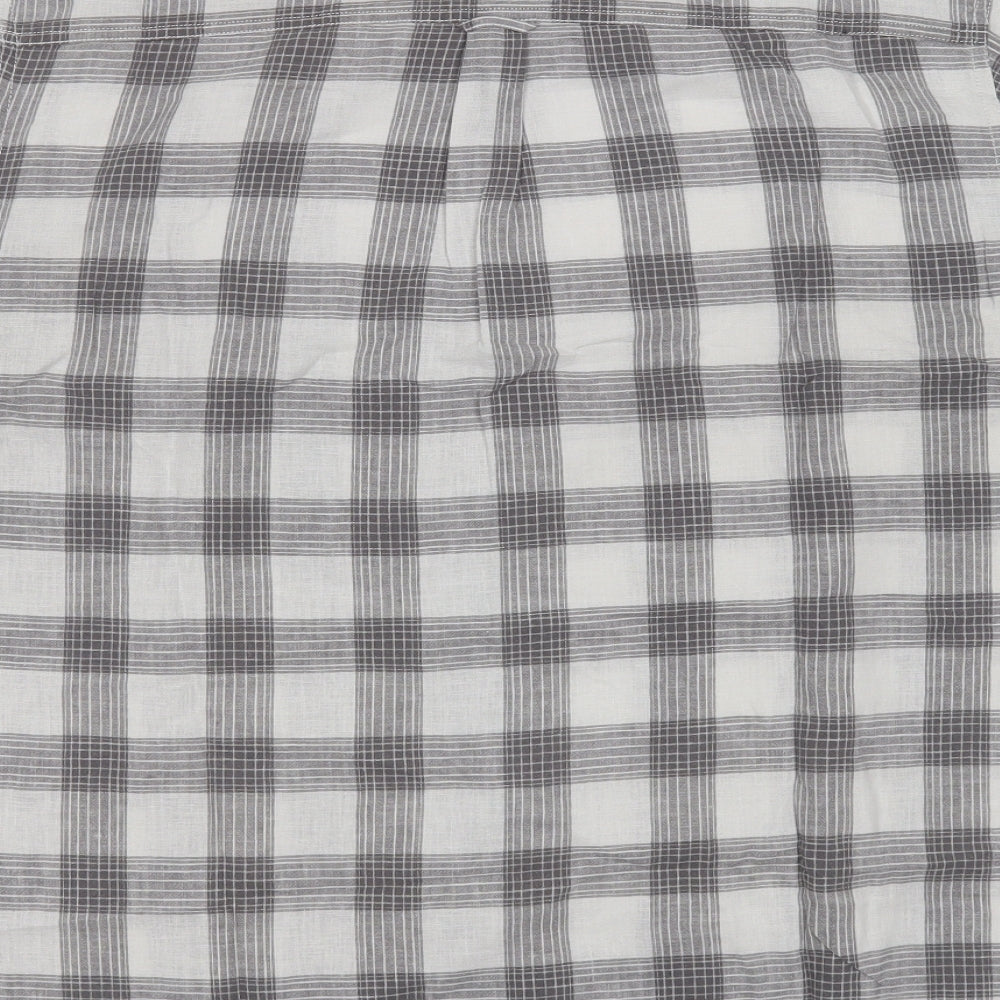 George Mens Grey Plaid Cotton  Polo Size XL Collared