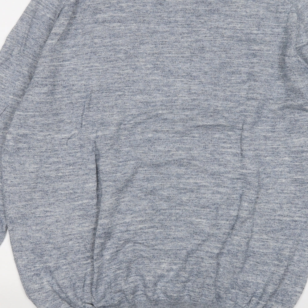 Peacocks Mens Blue Round Neck  Acrylic Pullover Jumper Size XL