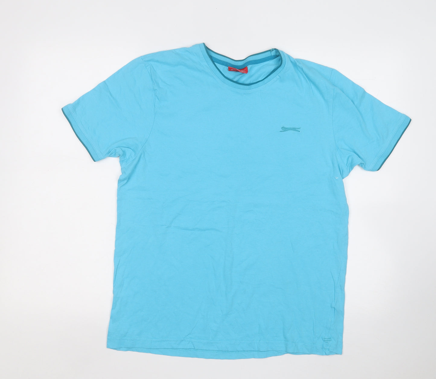 Slazenger Mens Blue  Cotton  T-Shirt Size S Round Neck