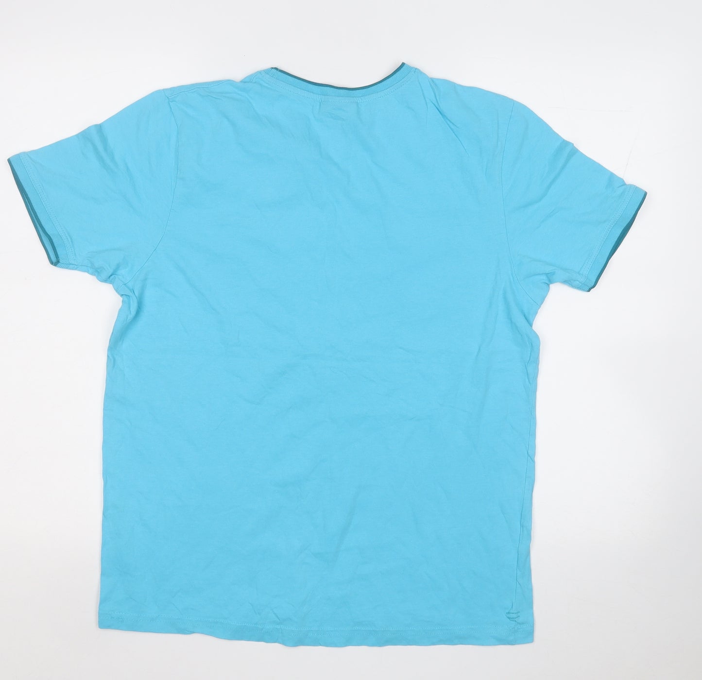 Slazenger Mens Blue  Cotton  T-Shirt Size S Round Neck
