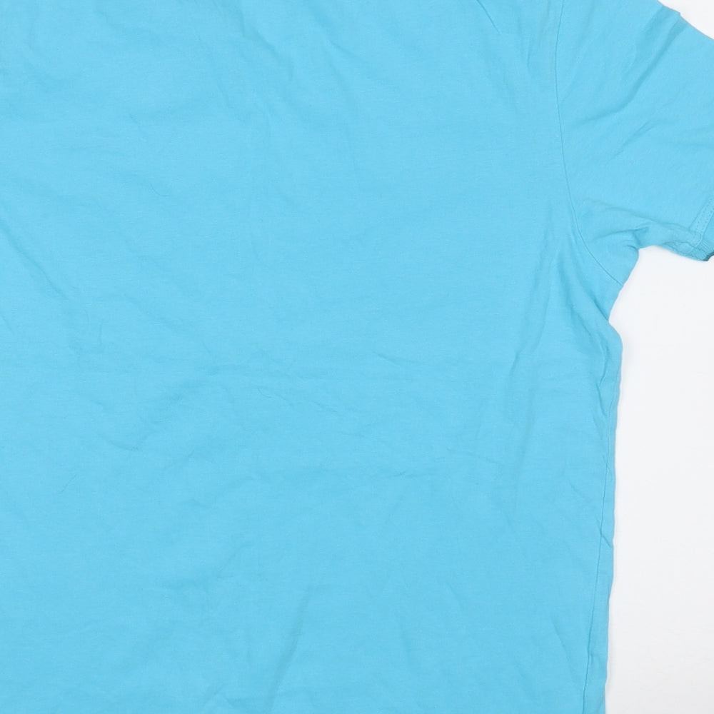 Slazenger Mens Blue  Cotton  T-Shirt Size S Round Neck