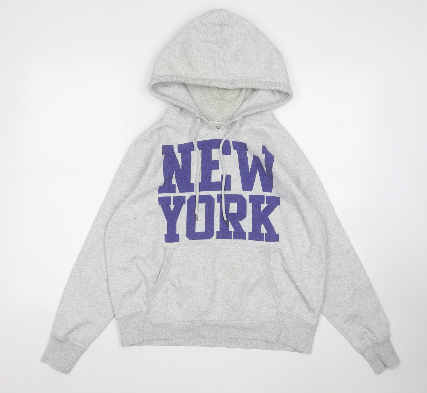 H&M Mens Grey  Cotton Pullover Hoodie Size M   - New York City