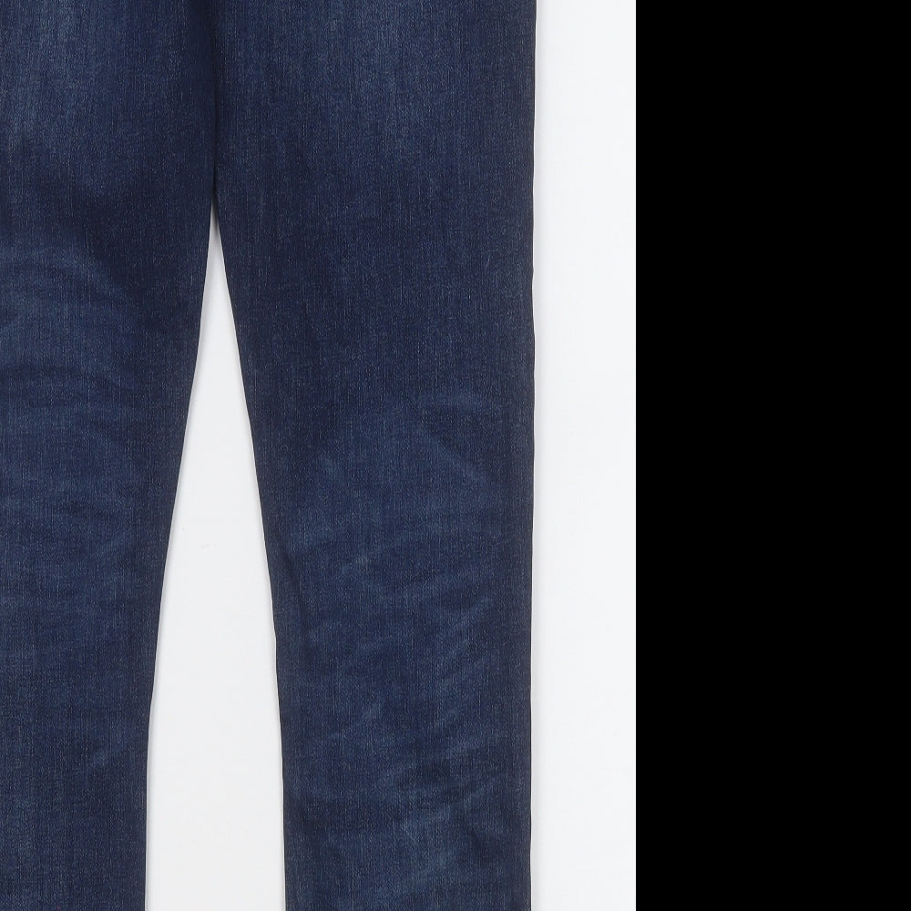 River Island Mens Blue  Cotton Straight Jeans Size 34 in L32 in Regular