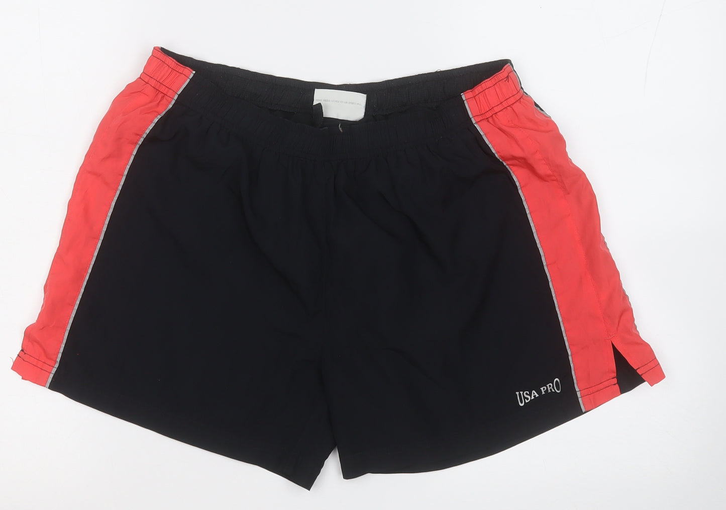 USA Pro Womens Black  Polyester Sweat Shorts Size 12  Regular