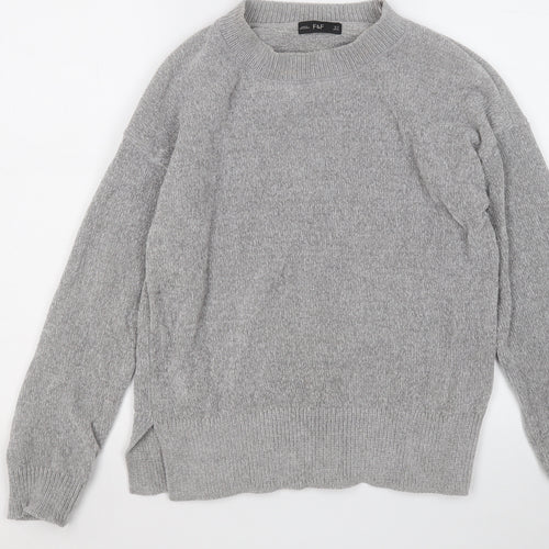 F&F Womens Grey Round Neck  Polyester Pullover Jumper Size 10