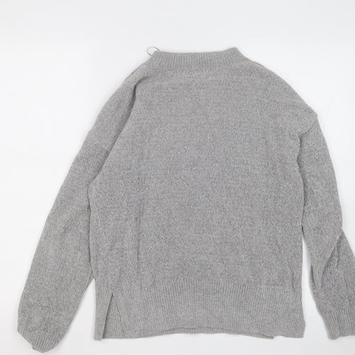 F&F Womens Grey Round Neck  Polyester Pullover Jumper Size 10
