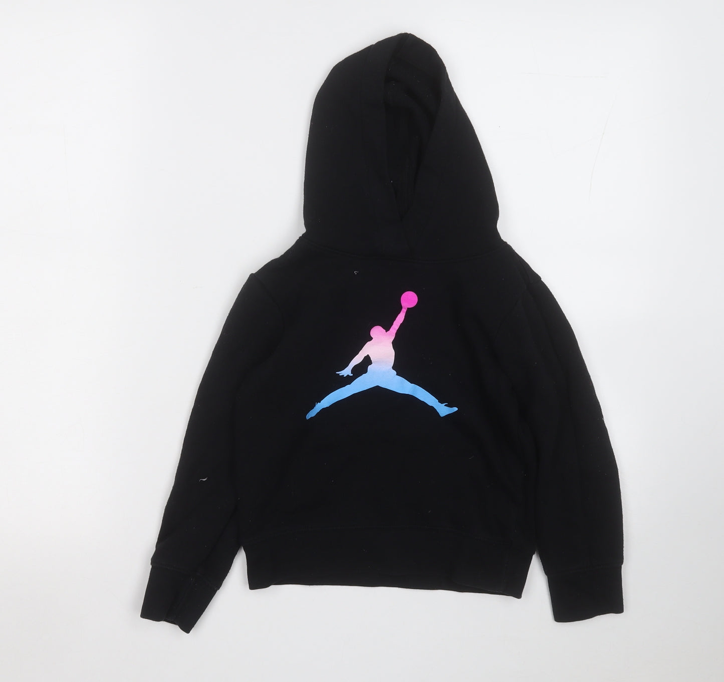 Jordan Boys Black  Cotton Pullover Hoodie Size 6-7 Years