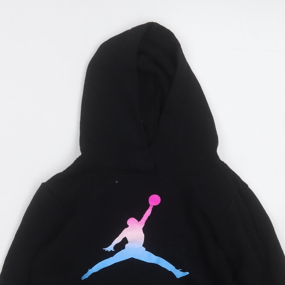 Jordan Boys Black  Cotton Pullover Hoodie Size 6-7 Years