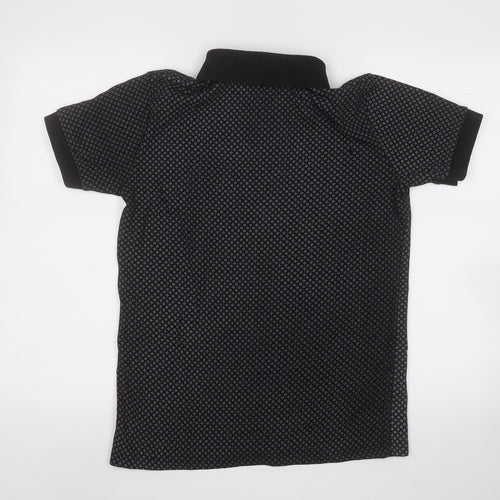 Polo Ralph Lauren Mens Black Geometric Cotton  Polo Size XL Collared