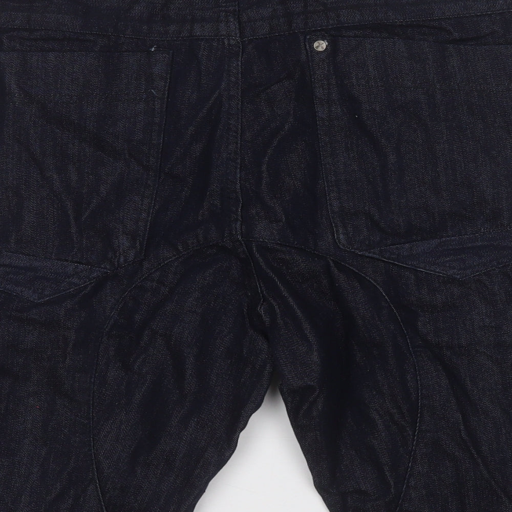 Criminal Damage Mens Blue  Cotton Cargo Shorts Size 36 in  Regular