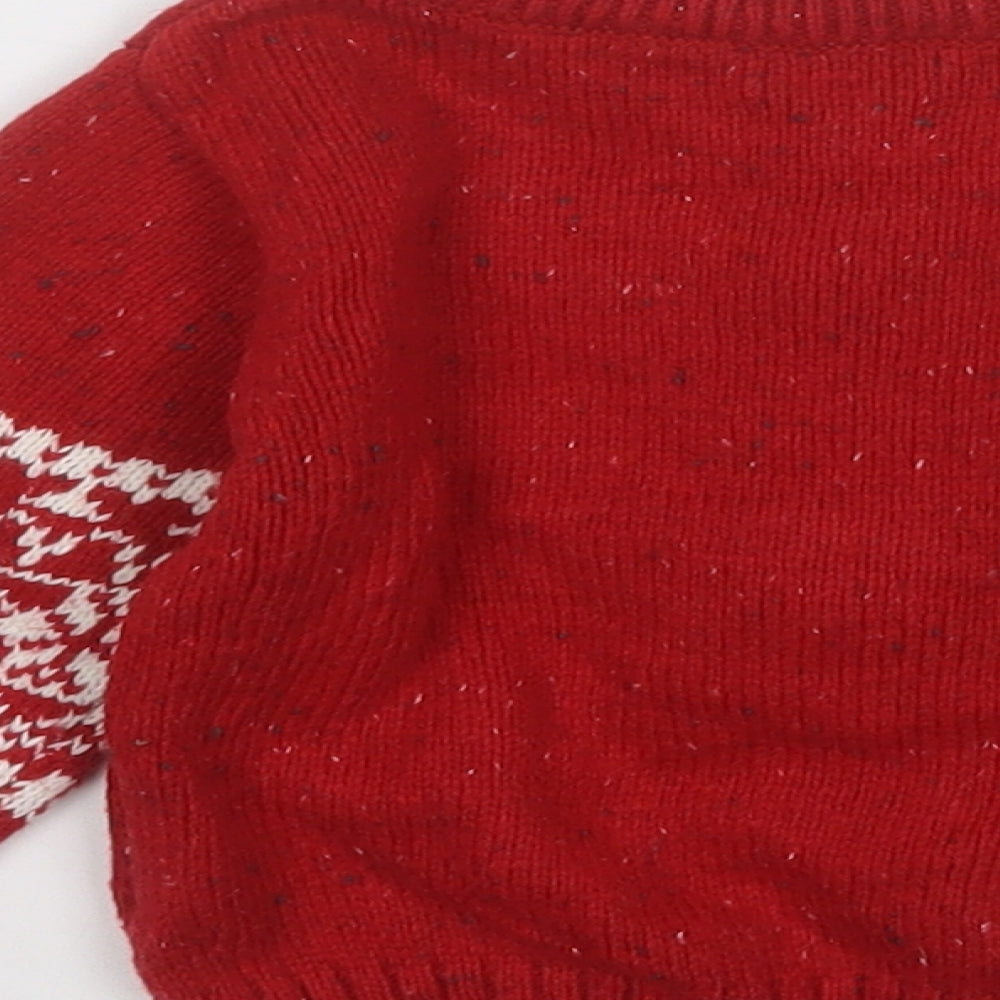 NEXT Boys Red  Acrylic Pullover Jumper Size 9-12 Months   - Christmas Jumper