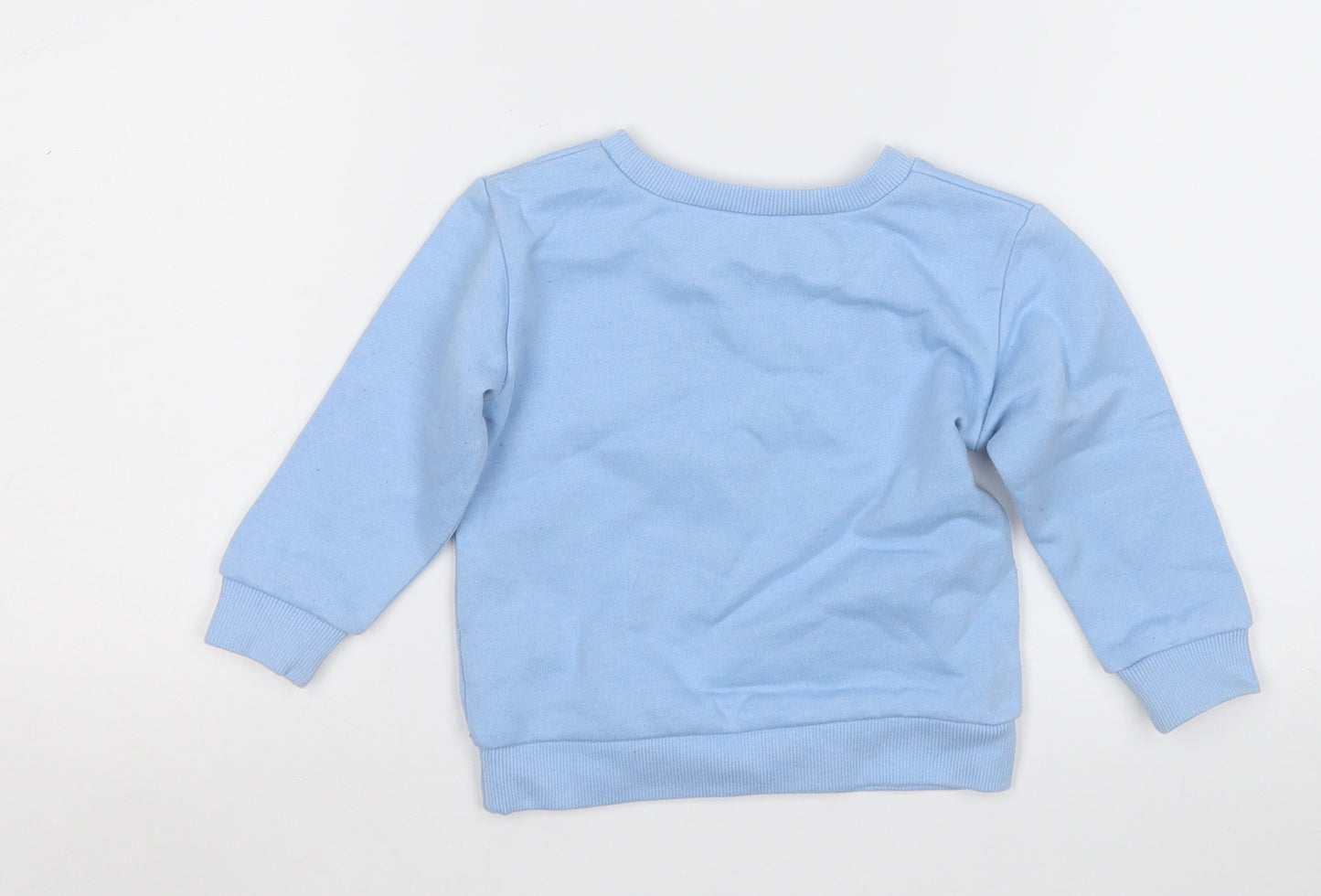 Dunnes Stores Boys Blue  Cotton Pullover Jumper Size 9-12 Months   - Dinosaur
