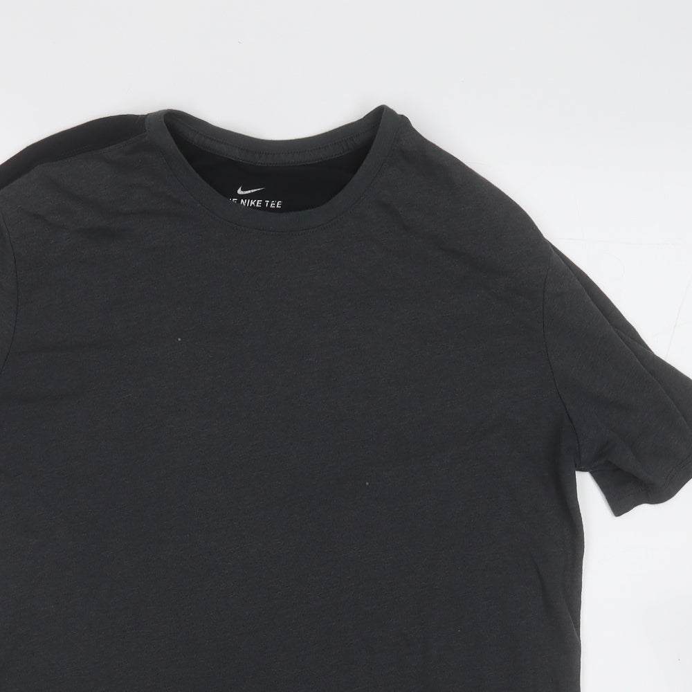 Nike Mens Grey  Cotton  T-Shirt Size L Round Neck
