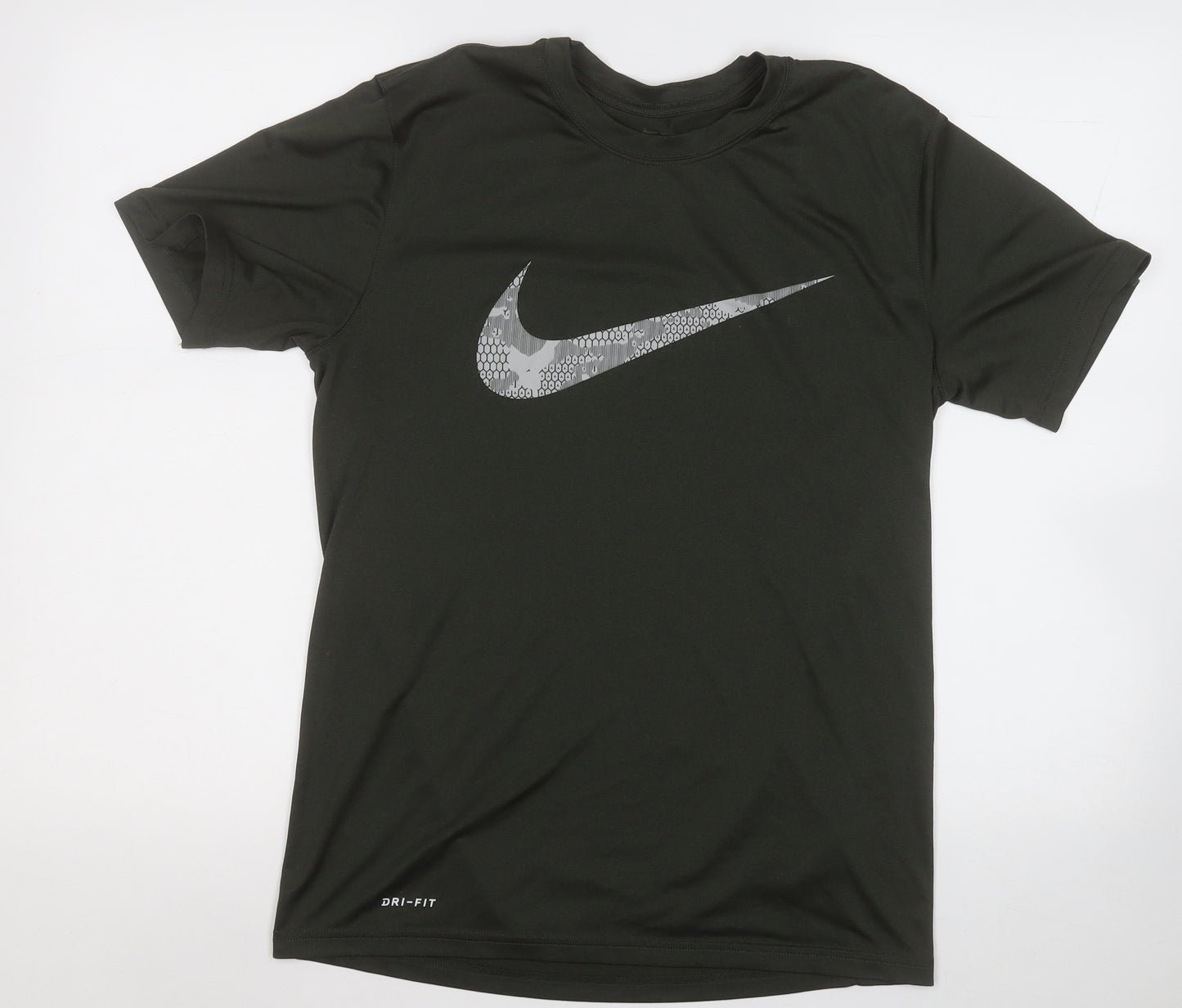 Nike Mens Green Polyester Basic T-Shirt Size M Round Neck