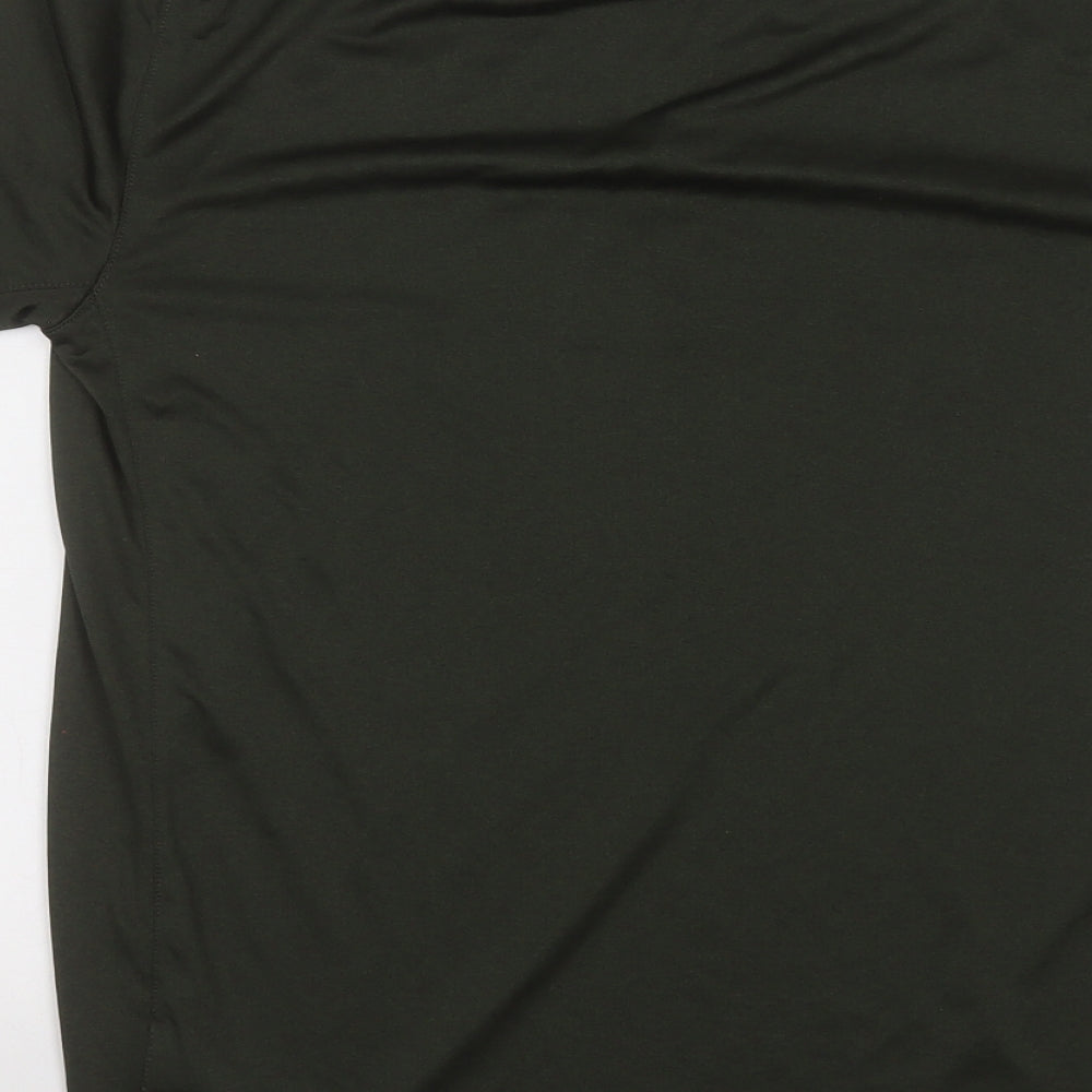 Nike Mens Green Polyester Basic T-Shirt Size M Round Neck