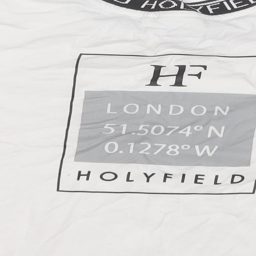 holyfield Girls White Cotton Basic T-Shirt Size 8-9 Years Round Neck