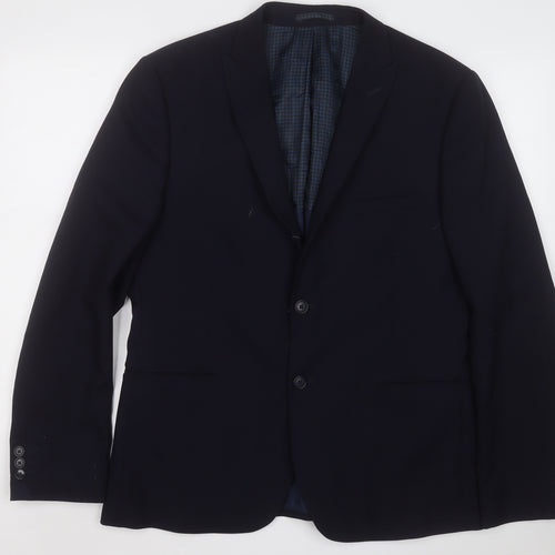 Marks and Spencer Mens Blue Wool Jacket Suit Jacket Size 42