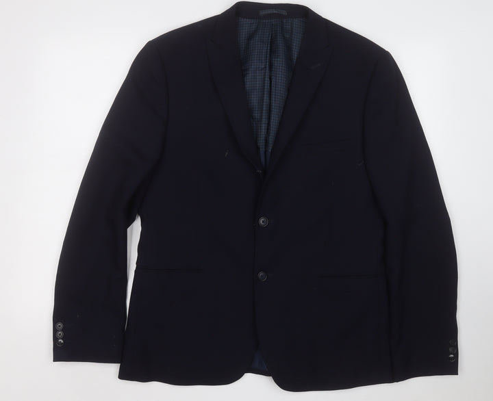 Marks and Spencer Mens Blue Wool Jacket Suit Jacket Size 42