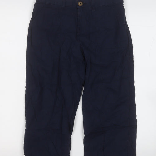 Dunnes Stores Womens Blue Cotton Trousers Size 10 L20 in Regular