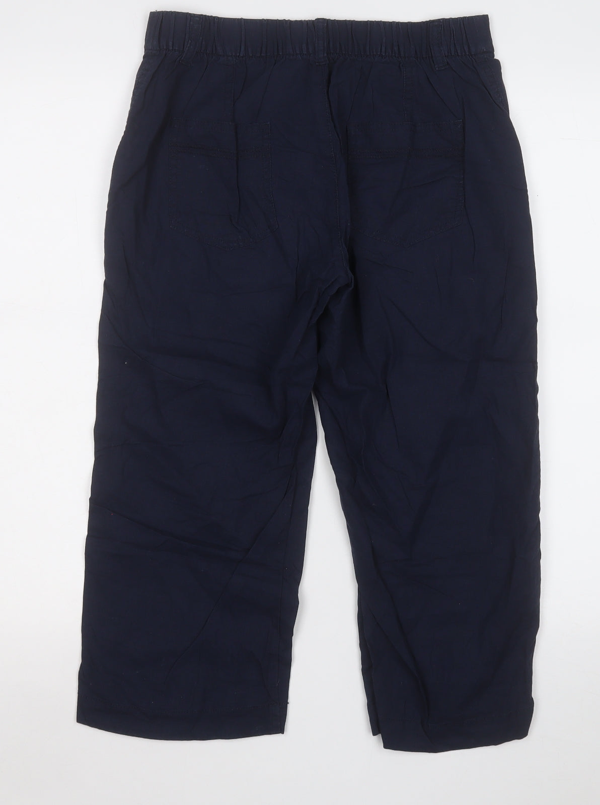 Dunnes Stores Womens Blue Cotton Trousers Size 10 L20 in Regular