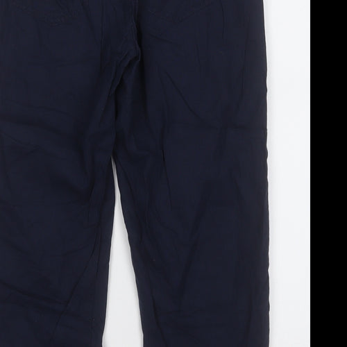 Dunnes Stores Womens Blue Cotton Trousers Size 10 L20 in Regular