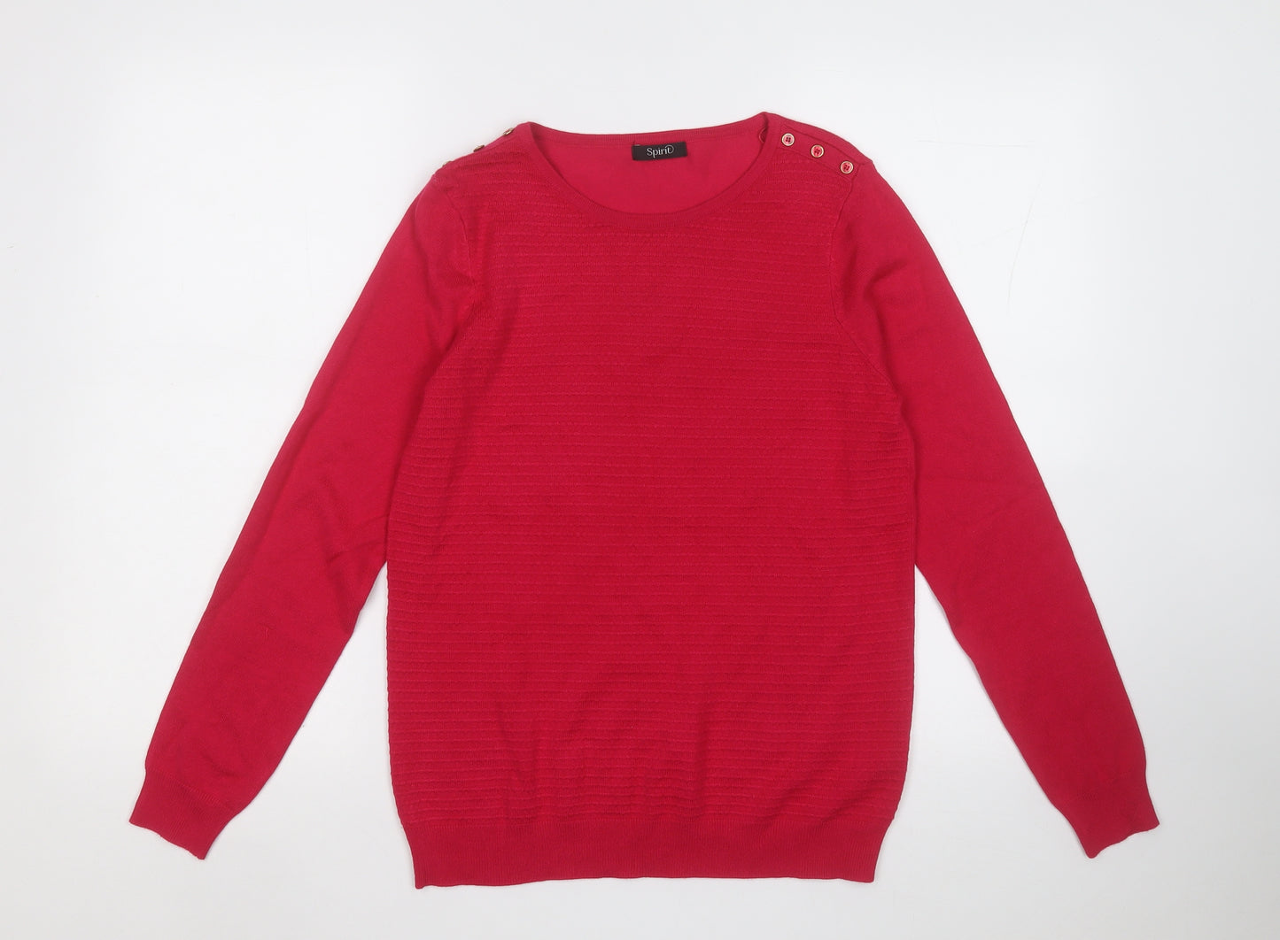 Spirit Womens Pink Round Neck Viscose Pullover Jumper Size 10